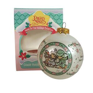 Precious Moments Glass Christmas Ornament Sharing Our Season Together 1995 VTG